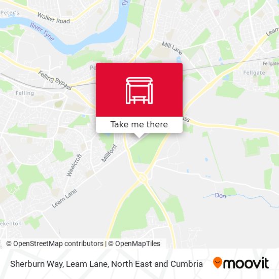 Sherburn Way, Leam Lane map