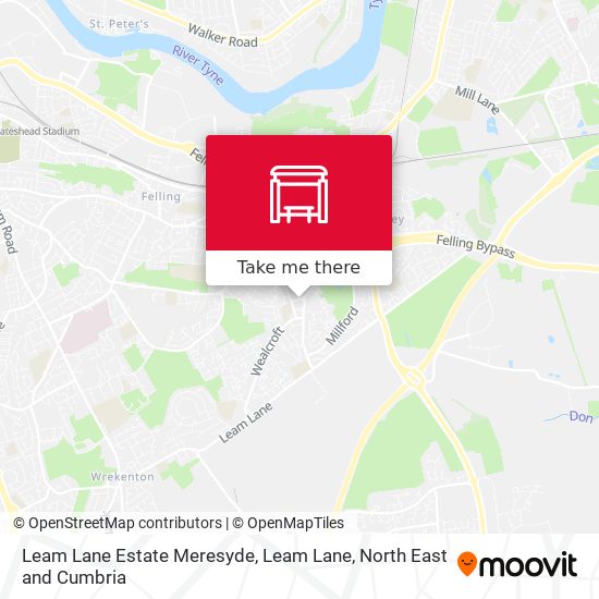 Leam Lane Estate Meresyde, Leam Lane map