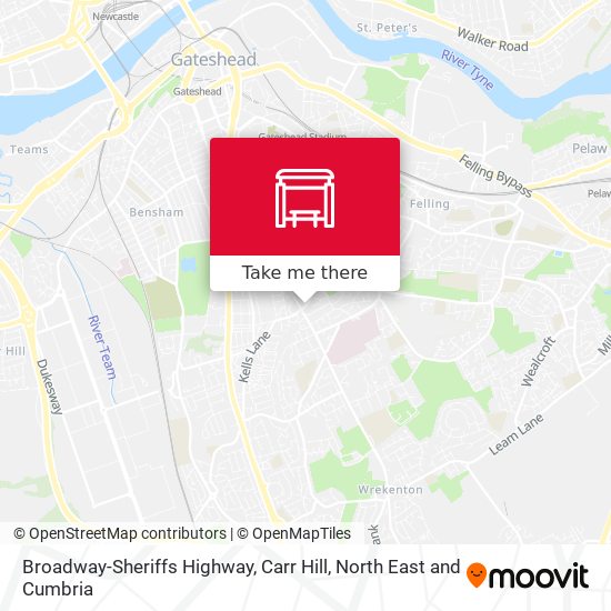 Broadway-Sheriffs Highway, Carr Hill map