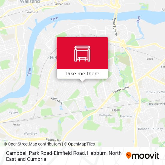 Campbell Park Road-Elmfield Road, Hebburn map