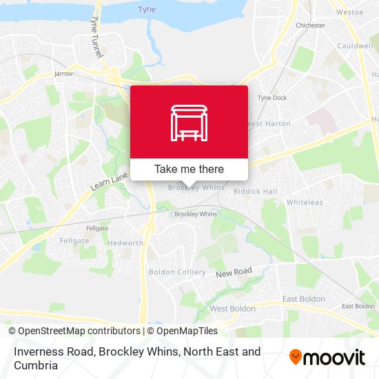 Inverness Road, Brockley Whins map