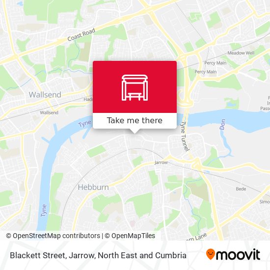 Blackett Street, Jarrow map