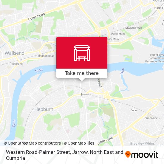 Western Road-Palmer Street, Jarrow map