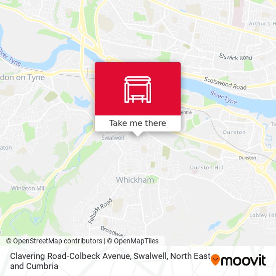 Clavering Road-Colbeck Avenue, Swalwell map