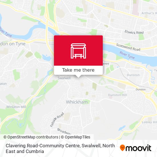 Clavering Road-Community Centre, Swalwell map