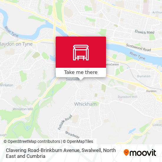 Clavering Road-Brinkburn Avenue, Swalwell map