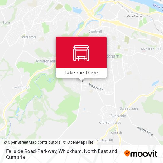 Fellside Road-Parkway, Whickham map