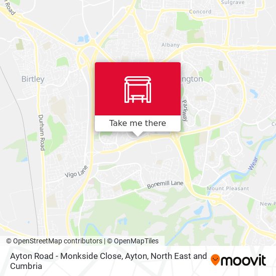 Ayton Road - Monkside Close, Ayton map