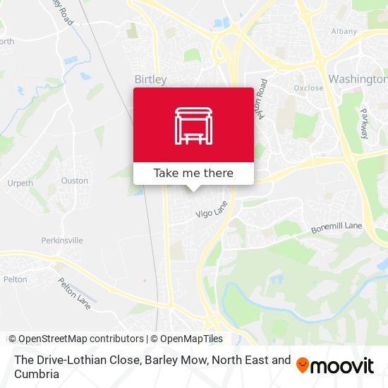 The Drive-Lothian Close, Barley Mow map