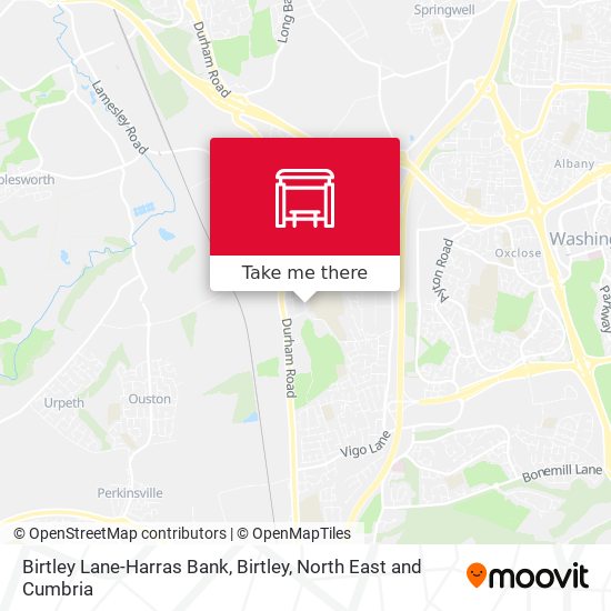 Birtley Lane-Harras Bank, Birtley map