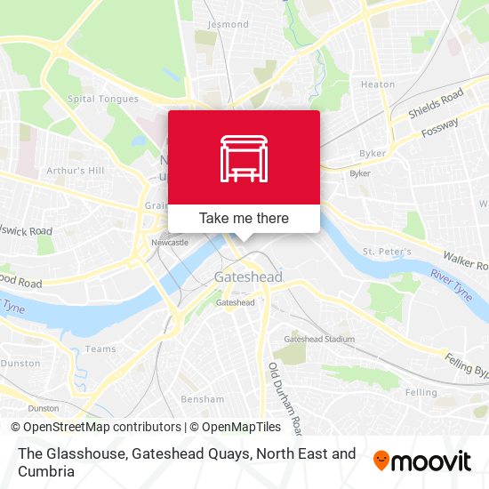 The Glasshouse, Gateshead Quays map