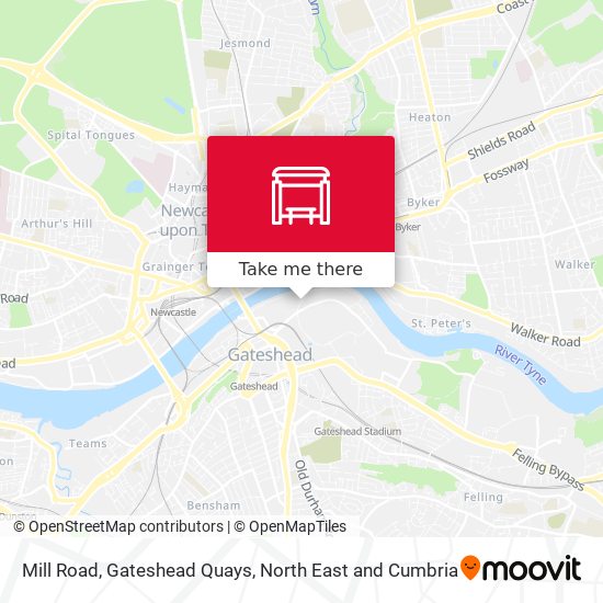Mill Road, Gateshead Quays map