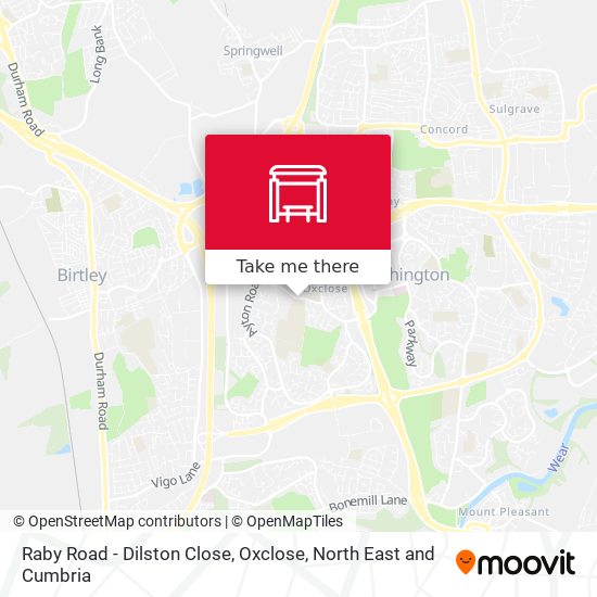Raby Road - Dilston Close, Oxclose map
