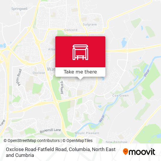 Oxclose Road-Fatfield Road, Columbia map