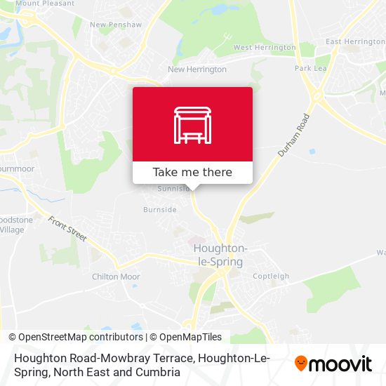 Houghton Road-Mowbray Terrace, Houghton-Le-Spring map