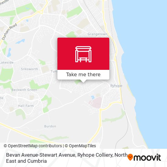 Bevan Avenue-Stewart Avenue, Ryhope Colliery map