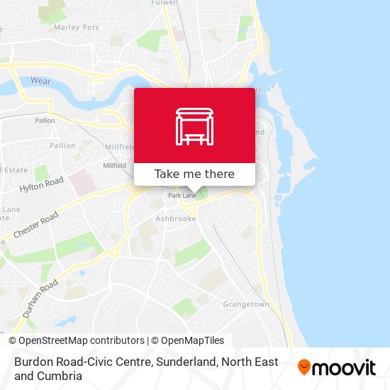 Burdon Road-Civic Centre, Sunderland map