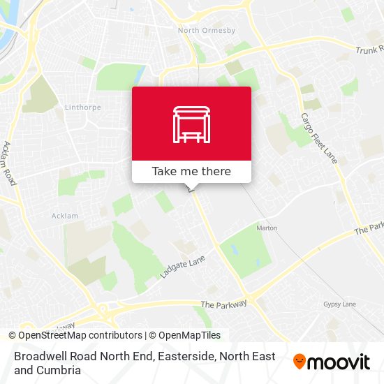 Broadwell Road North End, Easterside map