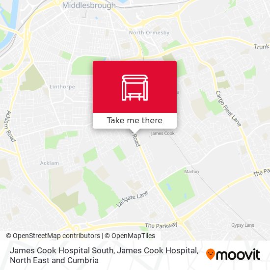 James Cook Hospital South, James Cook Hospital map