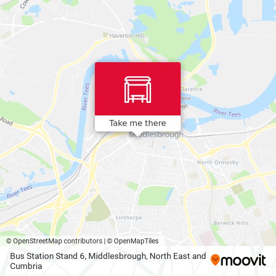 Bus Station Stand 6, Middlesbrough map