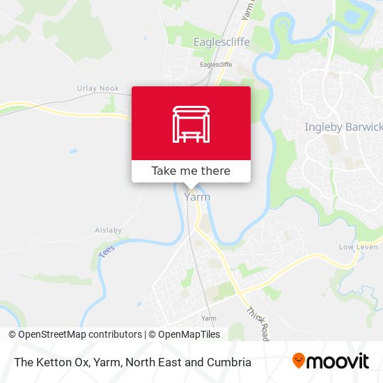 The Ketton Ox, Yarm map