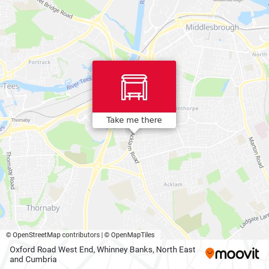 Oxford Road West End, Whinney Banks map