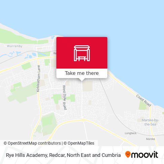 Rye Hills Academy, Redcar map