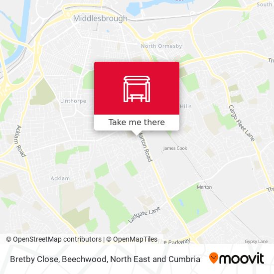 Bretby Close, Beechwood map