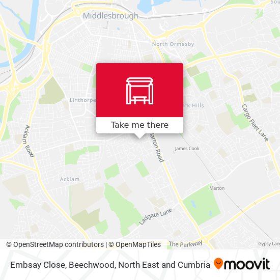 Embsay Close, Beechwood map