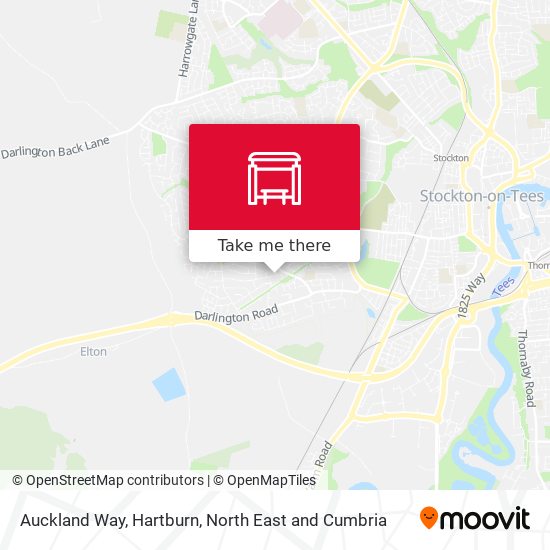 Auckland Way, Hartburn map