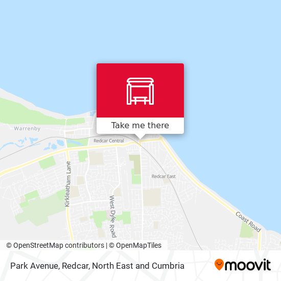 Park Avenue, Redcar map