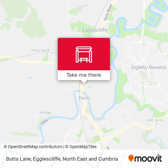Butts Lane, Egglescliffe map