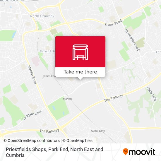 Priestfields Shops, Park End map