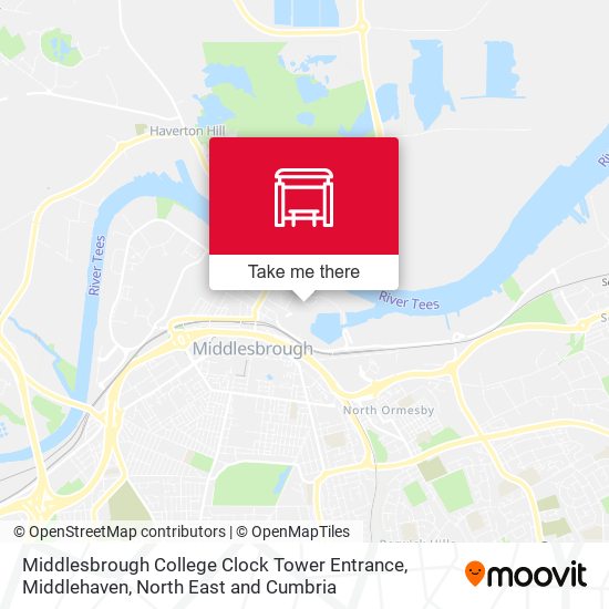 Middlesbrough College Clock Tower Entrance, Middlehaven map