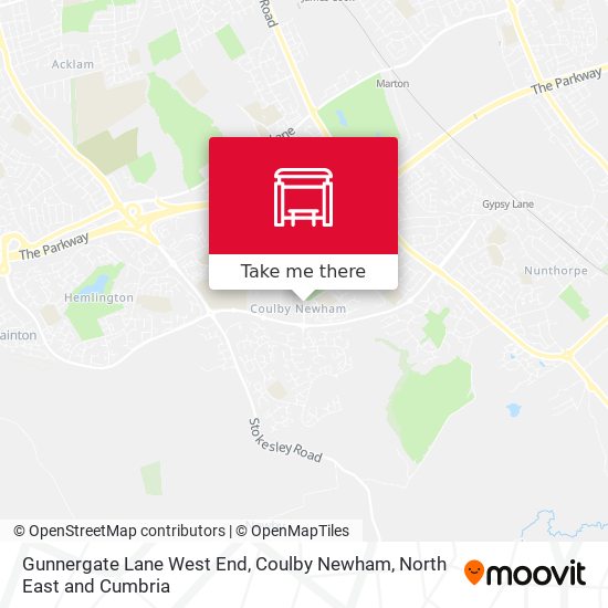 Gunnergate Lane West End, Coulby Newham map