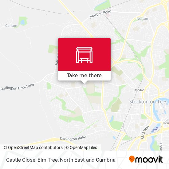 Castle Close, Elm Tree map