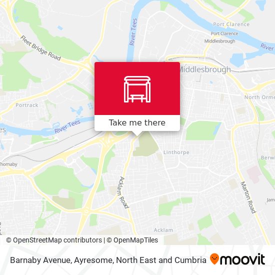 Barnaby Avenue, Ayresome map