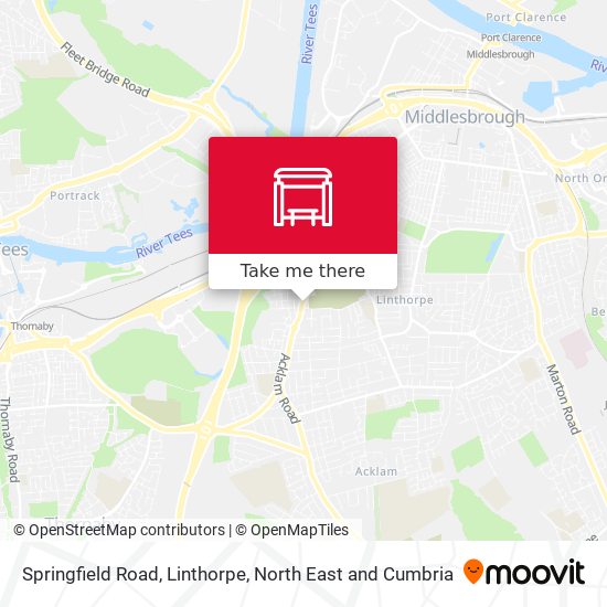 Springfield Road, Linthorpe map