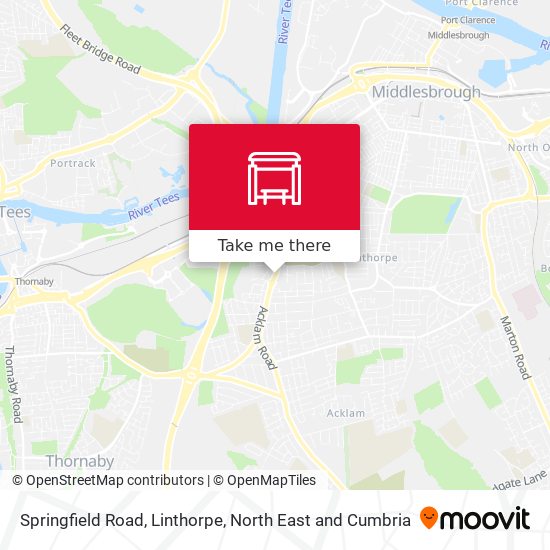 Springfield Road, Linthorpe map