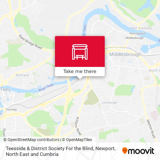 Teesside & District Society For the Blind, Newport map