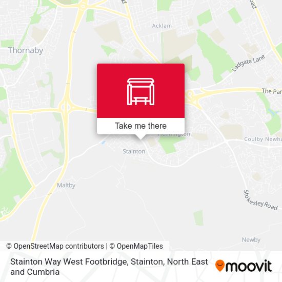 Stainton Way West Footbridge, Stainton map