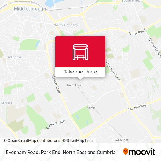 Evesham Road, Park End map