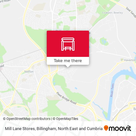 Mill Lane Stores, Billingham map