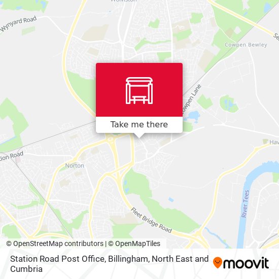 Station Road Post Office, Billingham map