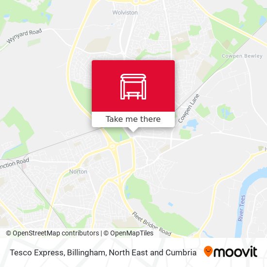 Tesco Express, Billingham map