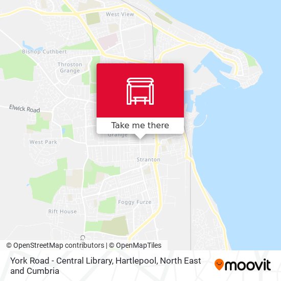 York Road - Central Library, Hartlepool map