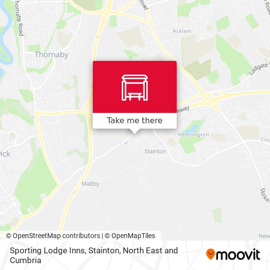 Sporting Lodge Inns, Stainton map