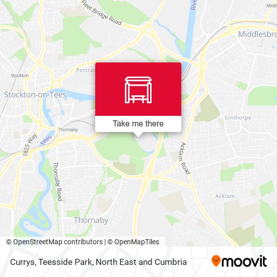Currys, Teesside Park map