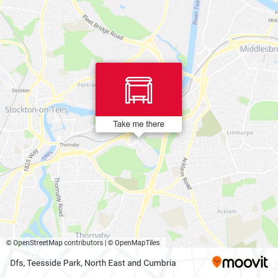 Dfs, Teesside Park map