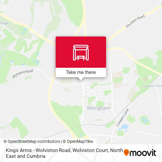 Kings Arms - Wolviston Road, Wolviston Court map
